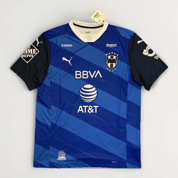 Puma Monterrey Away Soccer Jersey Blue Black Men's Size L - Large - NWT $90 - Picture 1 of 12